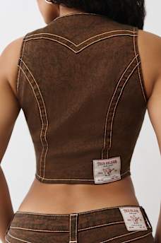 CHALECO DE MEZCLILLA CON CUELLO REDONDO, image 6