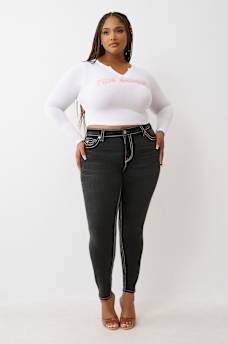 PLUS JENNIE MID RISE BIG T CURVY SKINNY JEAN, image 3