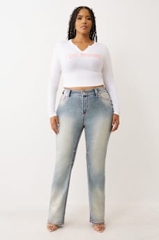 PLUS BILLIE MID RISE BIG T STRAIGHT JEAN, image 3