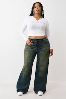PLUS BOBBI MID RISE BIG T BAGGY JEAN, image 3