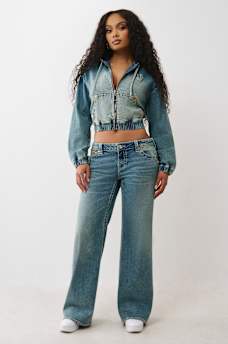 SUDADERA CON CAPUCHA Y CIERRE BIG T DE MEZCLILLA, image 3