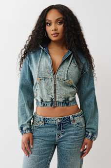 SUDADERA CON CAPUCHA Y CIERRE BIG T DE MEZCLILLA, image 5