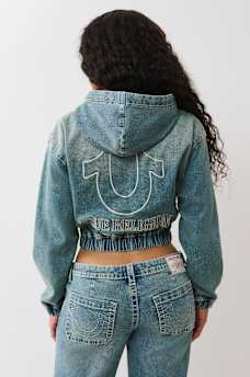 SUDADERA CON CAPUCHA Y CIERRE BIG T DE MEZCLILLA, image 7