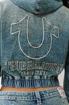 SUDADERA CON CAPUCHA Y CIERRE BIG T DE MEZCLILLA, image 1