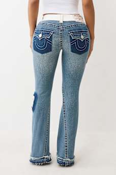 JOEY MID RISE RIP REPAIR BIG T FLARE JEAN, image 6