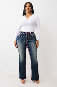 PLUS BECCA ROPE STITCH FLAP BOOTCUT JEAN, image 2