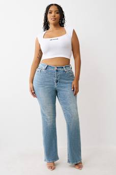 PLUS BECCA MID RISE BIG T BOOTCUT JEAN, image 2