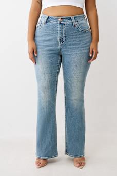 PLUS BECCA MID RISE BIG T BOOTCUT JEAN, image 1