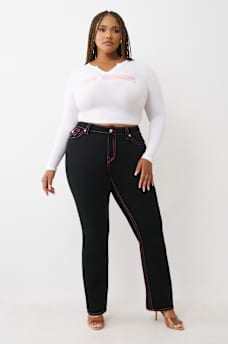 JEAN DROIT MI-TAILLE LUREX BILLIE BIG&nbsp;T TAILLE PLUS