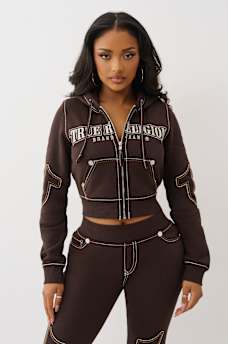 SHRUNKEN BIG T ZIP HOODIE, image 2