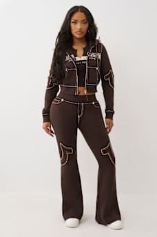 LOW RISE BIG T FLARED SWEATPANT, image 2