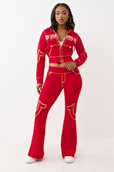 LOW RISE BIG T FLARED SWEATPANT, image 2