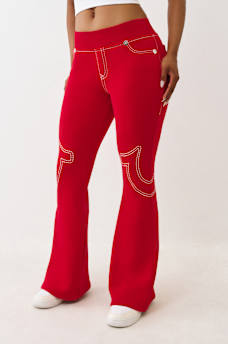 LOW RISE BIG T FLARED SWEATPANT, image 3