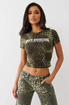 LEOPARD CRYSTAL BABY TEE, image 2