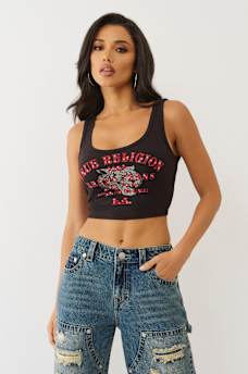 CRYSTAL TIGER CROPPED TANK, image 2