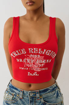 CRYSTAL TIGER CROPPED TANK, image 1