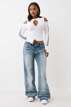 RIBBED CUTOUT LONG SLEEVE TOP, image 2