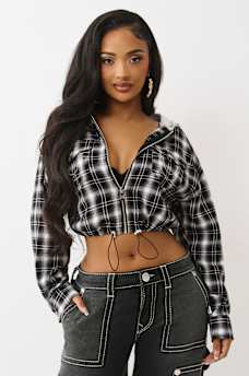 SUDADERA CORTA DE FRANELA CON CAPUCHA Y APLIQUE, image 2