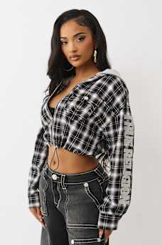 SUDADERA CORTA DE FRANELA CON CAPUCHA Y APLIQUE, image 4