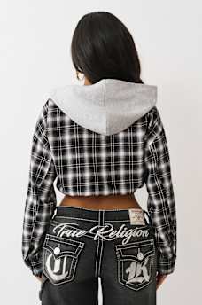 SUDADERA CORTA DE FRANELA CON CAPUCHA Y APLIQUE, image 5