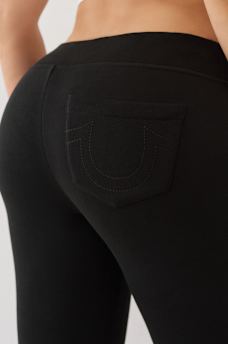  CRYSTAL V WAISTBAND FLARED SWEAT PANT, image 6