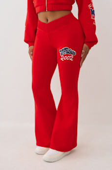  CRYSTAL V WAISTBAND FLARED SWEAT PANT, image 2