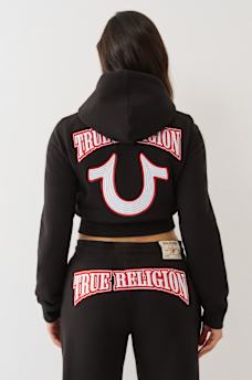 EMBROIDERED SHRUNKEN ZIP HOODIE, image 5