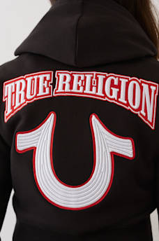 EMBROIDERED SHRUNKEN ZIP HOODIE, image 1