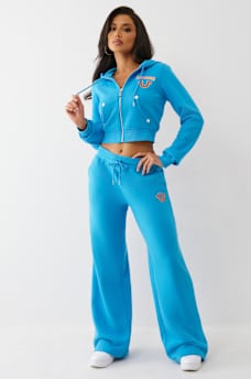 EMBROIDERED SHRUNKEN ZIP HOODIE, image 3