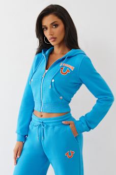 EMBROIDERED SHRUNKEN ZIP HOODIE, image 5
