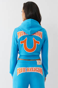 EMBROIDERED SHRUNKEN ZIP HOODIE, image 6