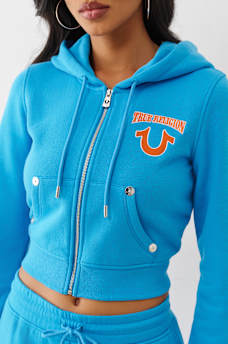 EMBROIDERED SHRUNKEN ZIP HOODIE, image 7