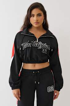 PUFF PRINT NYLON HALF-ZIP JACKET, image 1