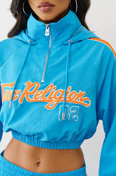 PUFF PRINT NYLON HALF-ZIP JACKET, image 1