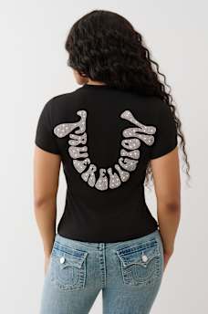 CRYSTAL HORSESHOE CREW TEE, image 4