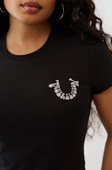 CRYSTAL HORSESHOE CREW TEE, image 5