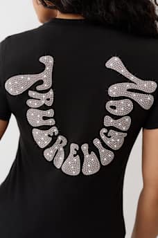 CRYSTAL HORSESHOE CREW TEE, image 1