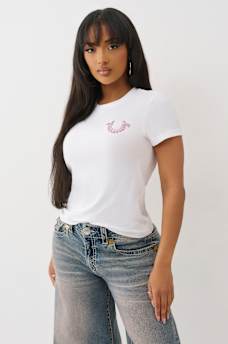 CRYSTAL HORSESHOE CREW TEE, image 3
