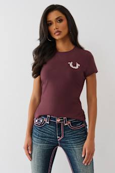 CRYSTAL HORSESHOE CREW TEE, image 2