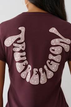 CRYSTAL HORSESHOE CREW TEE, image 1