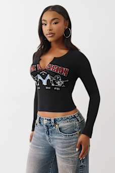 BUDDHA V NOTCH RIBBED LONG SLEEVE TEE, image 4