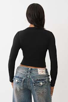 BUDDHA V NOTCH RIBBED LONG SLEEVE TEE, image 5
