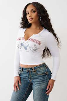 BUDDHA V NOTCH RIBBED LONG SLEEVE TEE, image 4