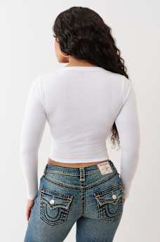 BUDDHA V NOTCH RIBBED LONG SLEEVE TEE, image 5