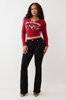 BUDDHA V NOTCH RIBBED LONG SLEEVE TEE, image 3