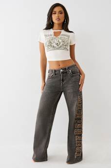 CRYSTAL BUDDHA KEYHOLE BABY TEE, image 3