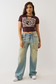 CRYSTAL BUDDHA KEYHOLE BABY TEE, image 3