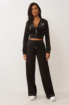 CRYSTAL HORSESHOE VELOUR ZIP HOODIE, image 3