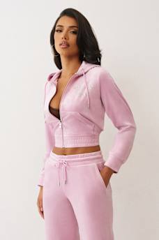 CRYSTAL HORSESHOE VELOUR ZIP HOODIE, image 4