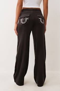 CRYSTAL HORSESHOE VELOUR SWEATPANT, image 4